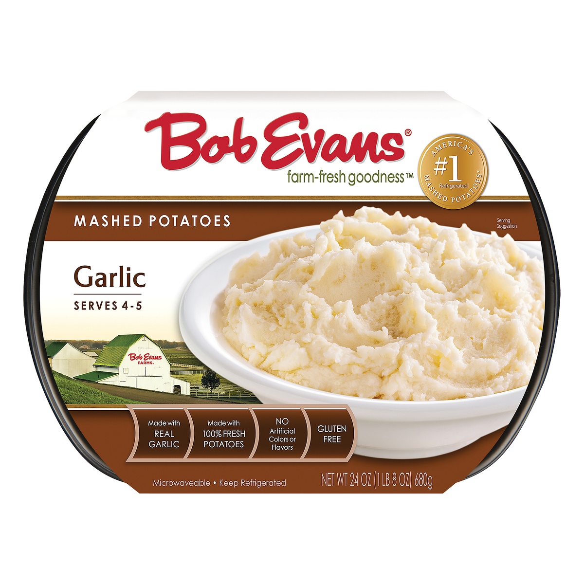 slide 1 of 9, Bob Evans Garlic Mashed Potatoes, 24 oz