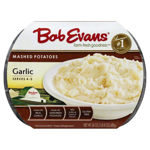 slide 1 of 9, Bob Evans Mashed Garlic Potatoes, 24 oz