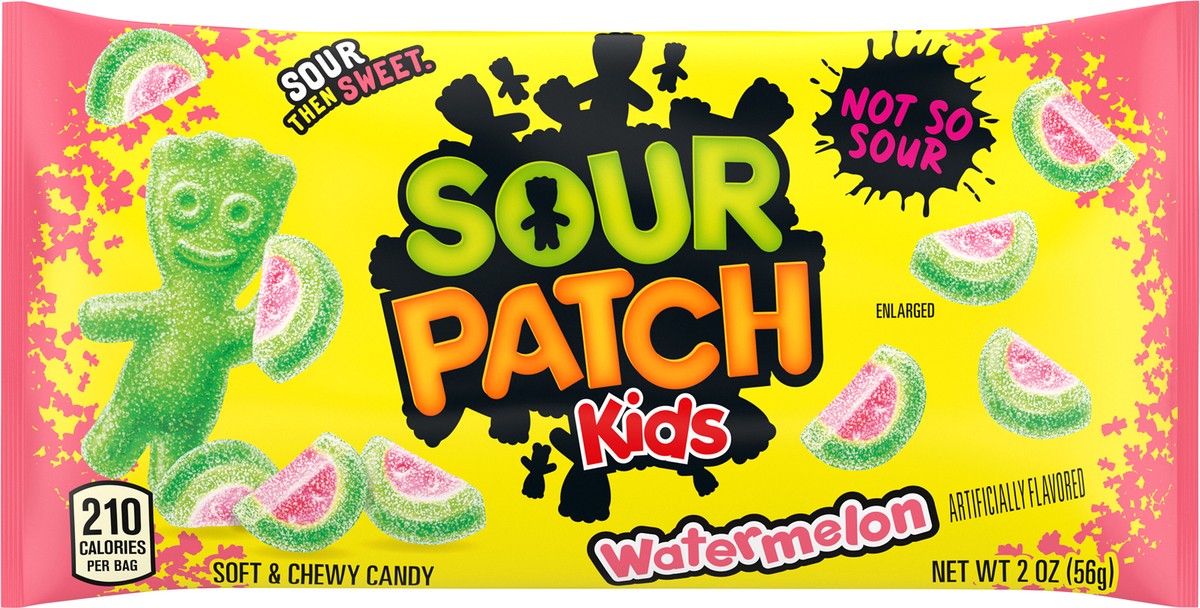 slide 3 of 9, SOUR PATCH KIDS Watermelon Soft & Chewy Candy, 2 oz Bag, 2 oz