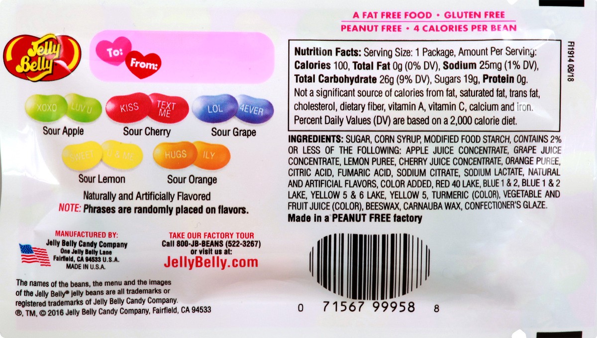 slide 8 of 8, Jelly Belly Valentine's Conversation Beans Pouch - 1oz, 1 oz