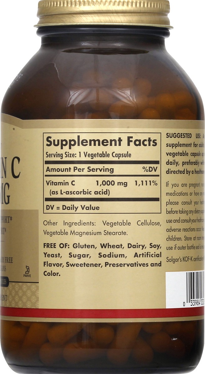 slide 7 of 10, Solgar 1000 mg Vegetable Capsules Vitamin C 250 ea, 250 ct