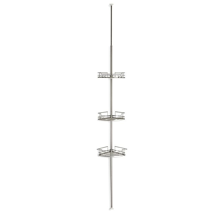 slide 1 of 3, ORG 3-Tier Pole Caddy - Matte Nickel, 1 ct