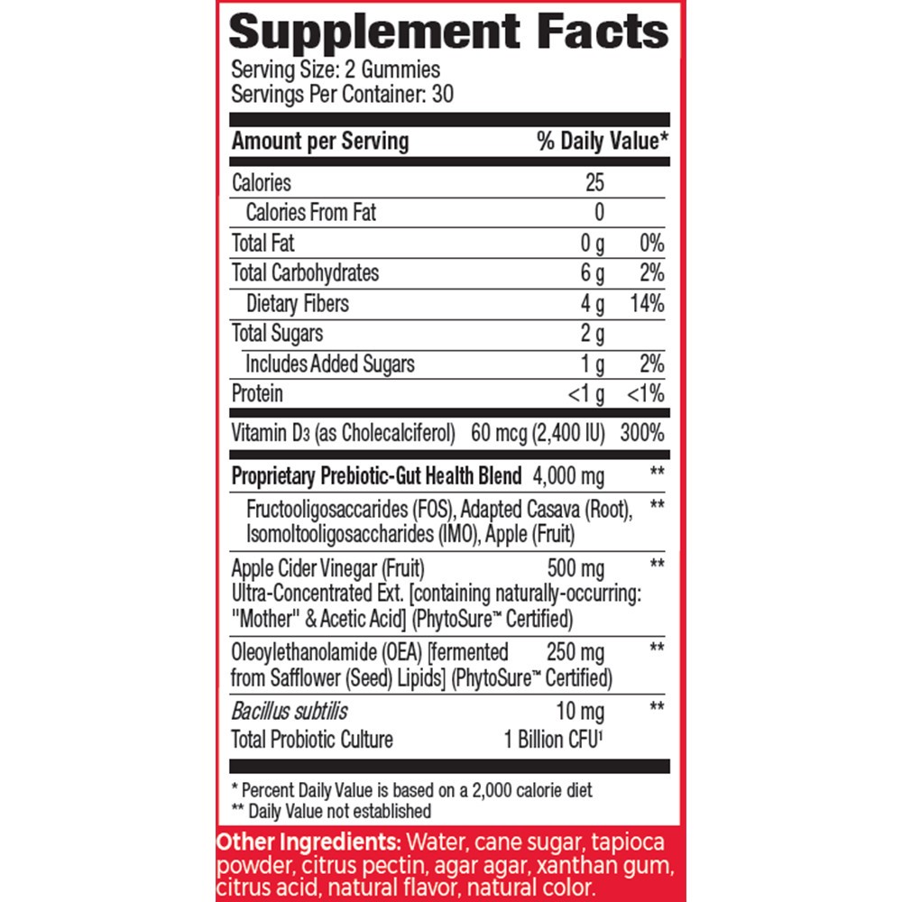 slide 2 of 2, Konsyl Gut Health Apple Cider Vinegar Fiber Gummies 60 ea, 60 ct