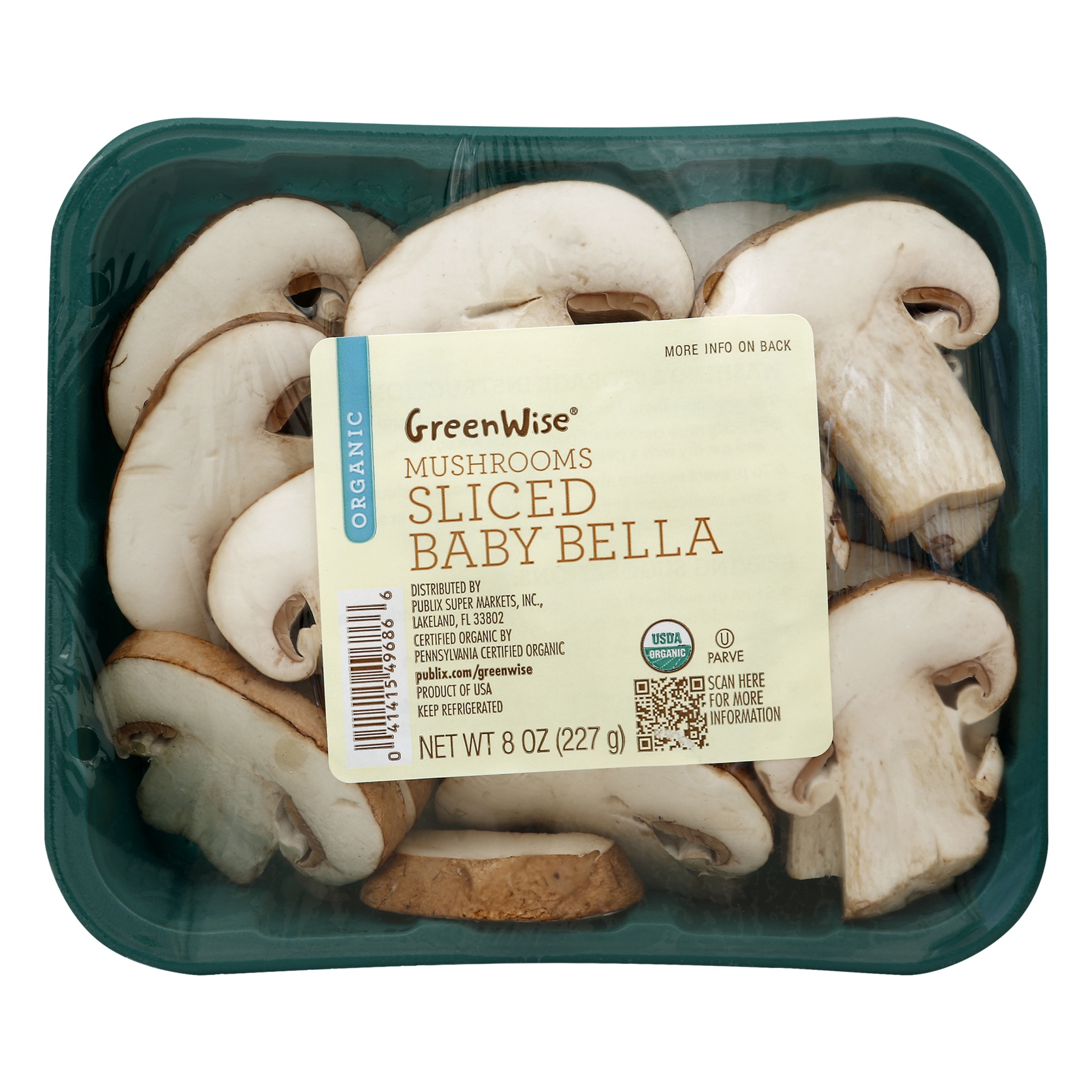 slide 1 of 1, GreenWise Organic Sliced Baby Bella Mushrooms, 8 oz