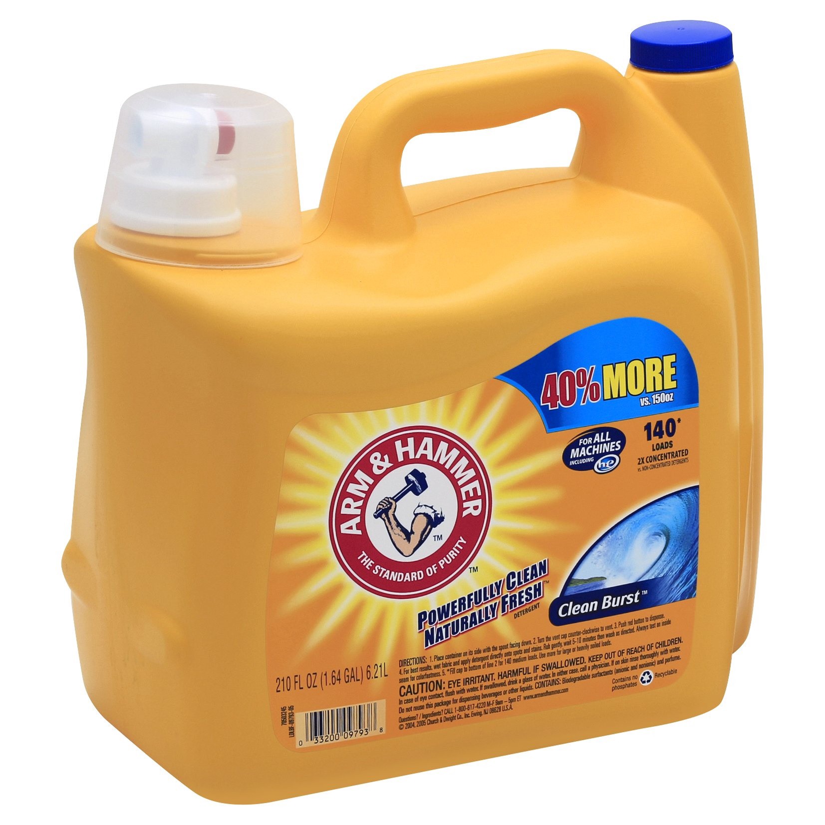 slide 1 of 10, ARM & HAMMER Clean Burst Detergent 210 fl oz, 210 fl oz