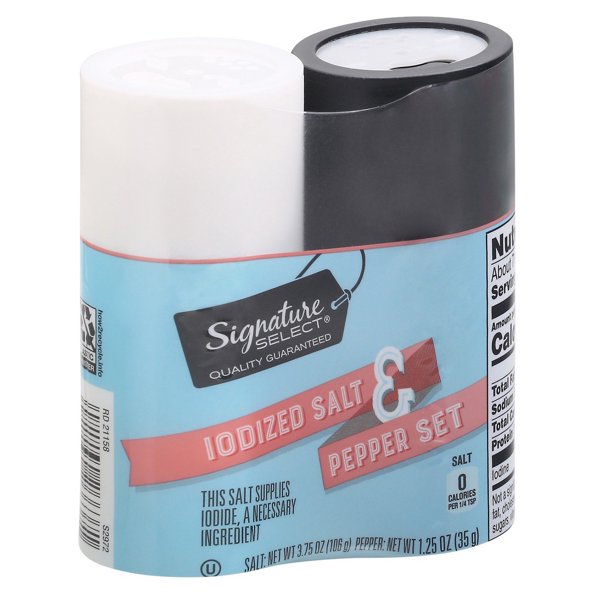 slide 2 of 9, Signature Kitchens Iodized Salt And Pepper Set, 5 oz