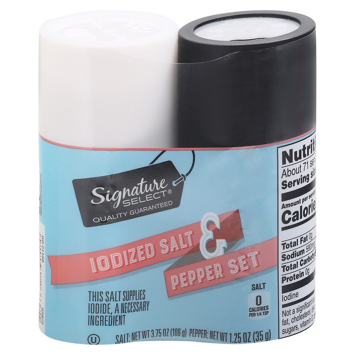 slide 1 of 9, Signature Kitchens Iodized Salt And Pepper Set, 5 oz