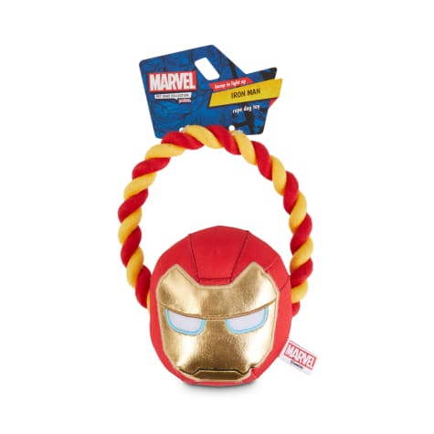 Marvel Avengers Iron Man Helmet Light Up Rope Dog Toy Medium 1