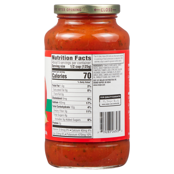 slide 16 of 17, Meijer Tomato Basil Pasta Sauce, 24 oz