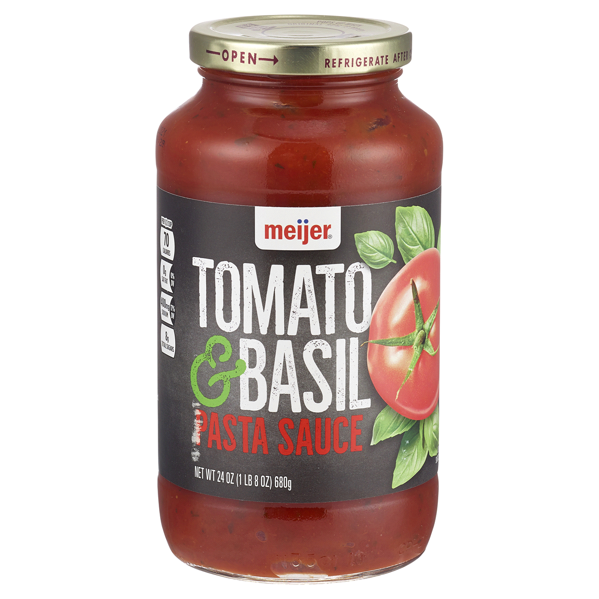 slide 1 of 1, Meijer Tomato & Basil Pasta Sauce, 24 oz