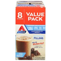 Atkins Dark Chocolate Royale Protein-Rich Shake Value Pack 8 - 11 fl oz Cartons