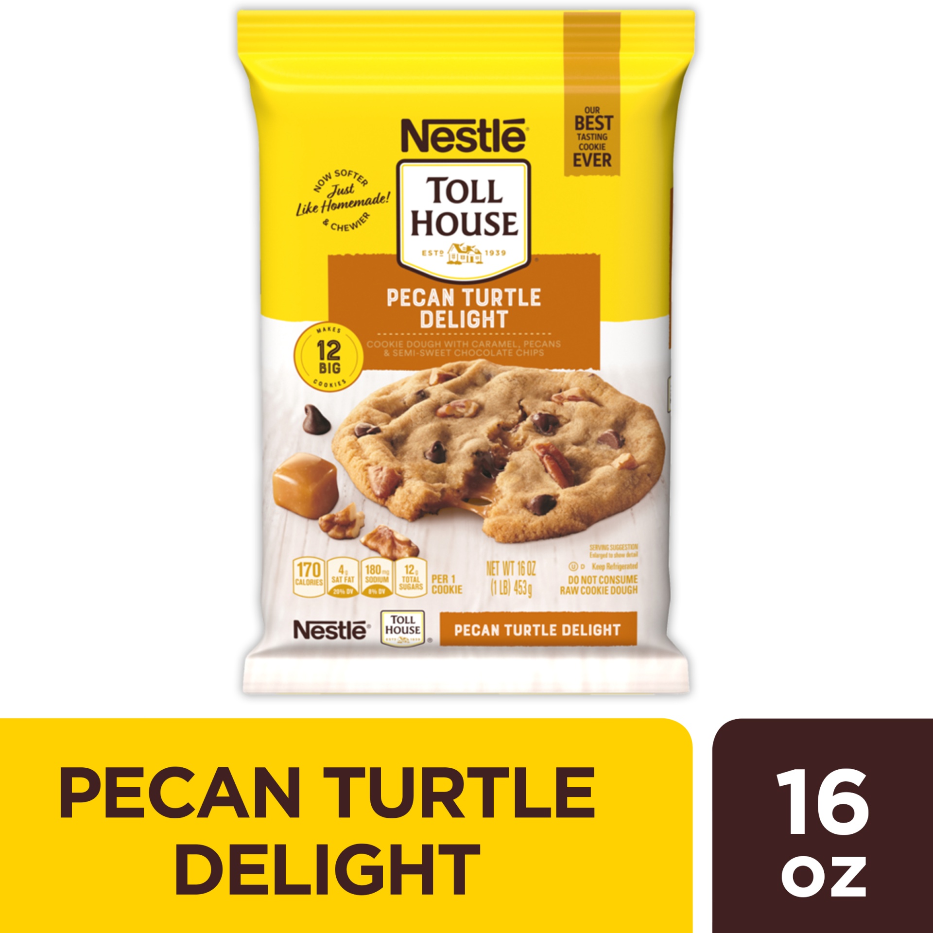slide 1 of 12, Nestlé Toll House Ultimates Turtle Cookie Dough, 16 oz