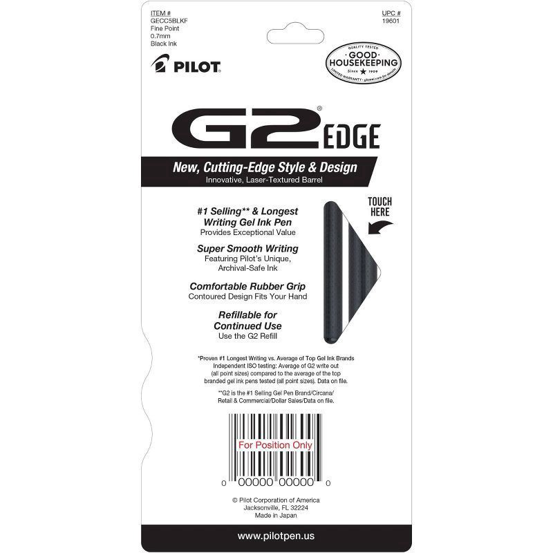 slide 2 of 8, G2 Gel G2 Edge 5pk Gel Pen Fine Black Ink, 5 ct