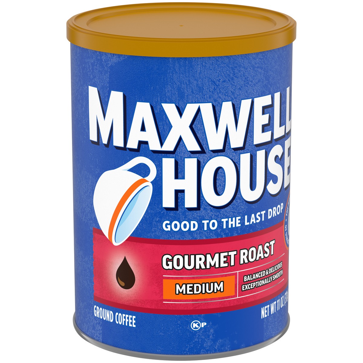 slide 9 of 9, Maxwell House Gourmet Roast Medium Roast Ground Coffee, 11 oz Canister, 11 oz