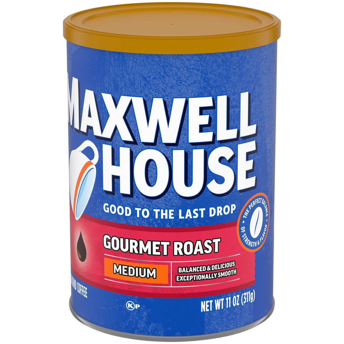 slide 3 of 9, Maxwell House Gourmet Roast Medium Roast Ground Coffee, 11 oz Canister, 11 oz