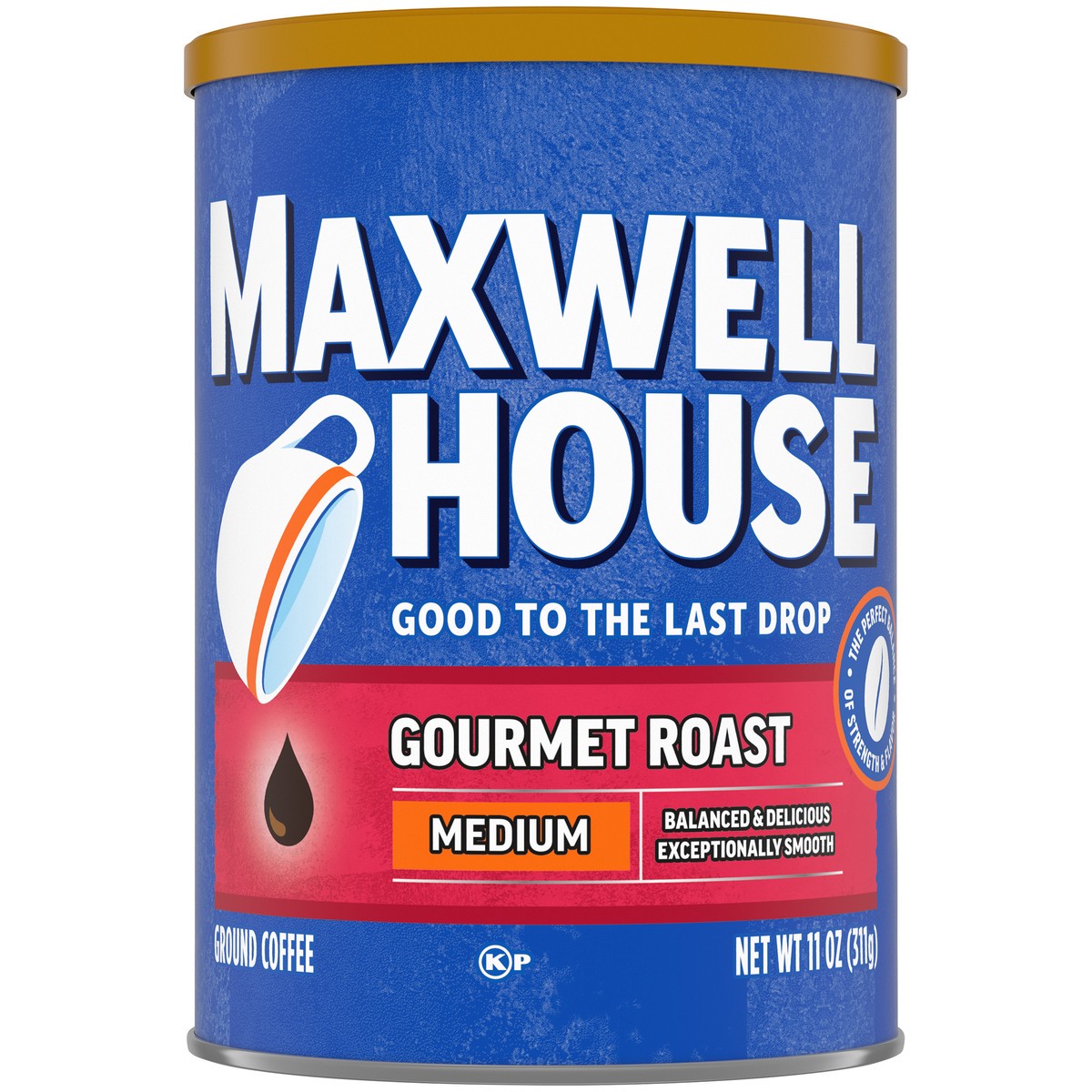 slide 6 of 9, Maxwell House Gourmet Roast Medium Roast Ground Coffee, 11 oz Canister, 11 oz