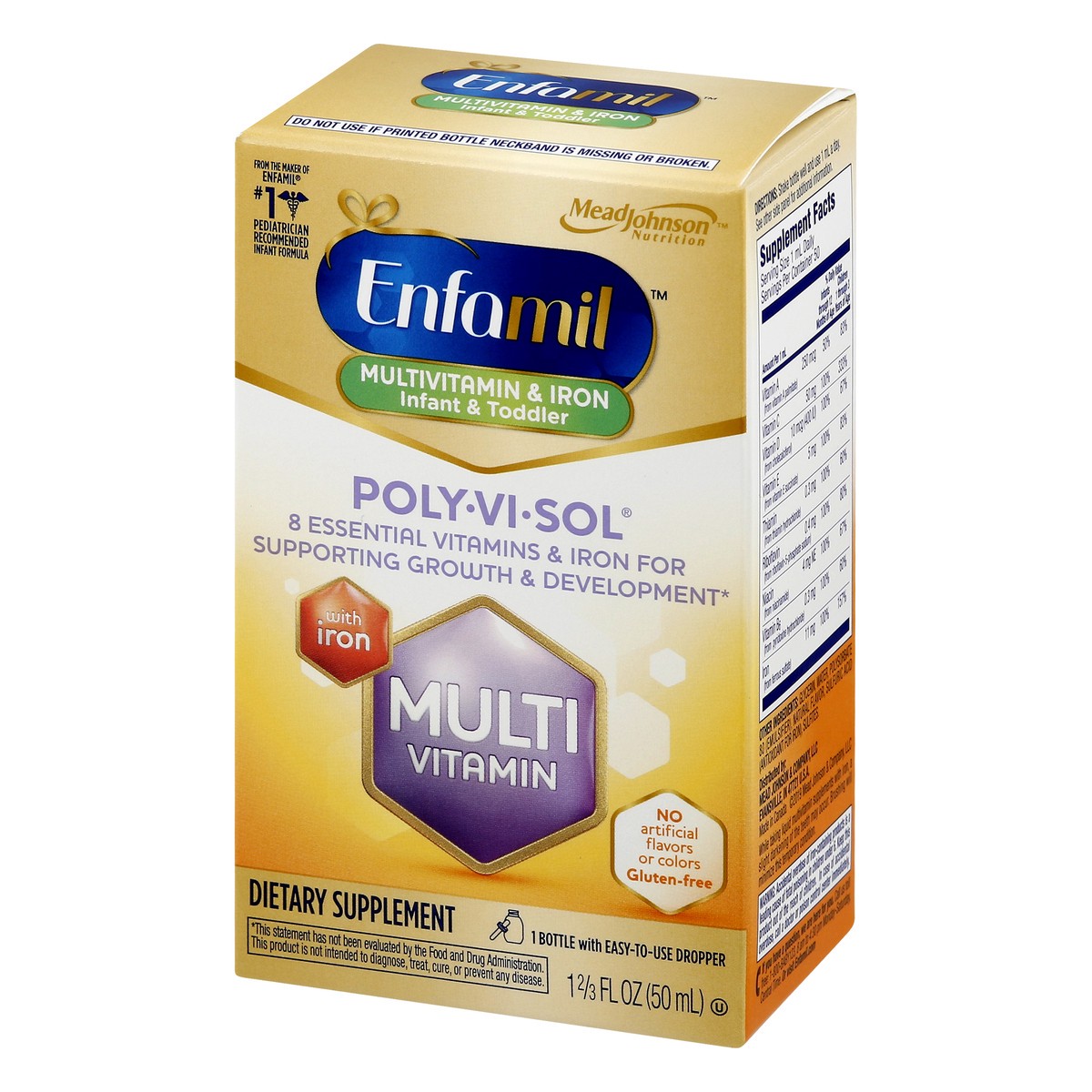 slide 3 of 9, Enfamil Poly-Vi-Sol Multivitamin & Iron Drops, 1.7 Fl Oz, 1.67 oz