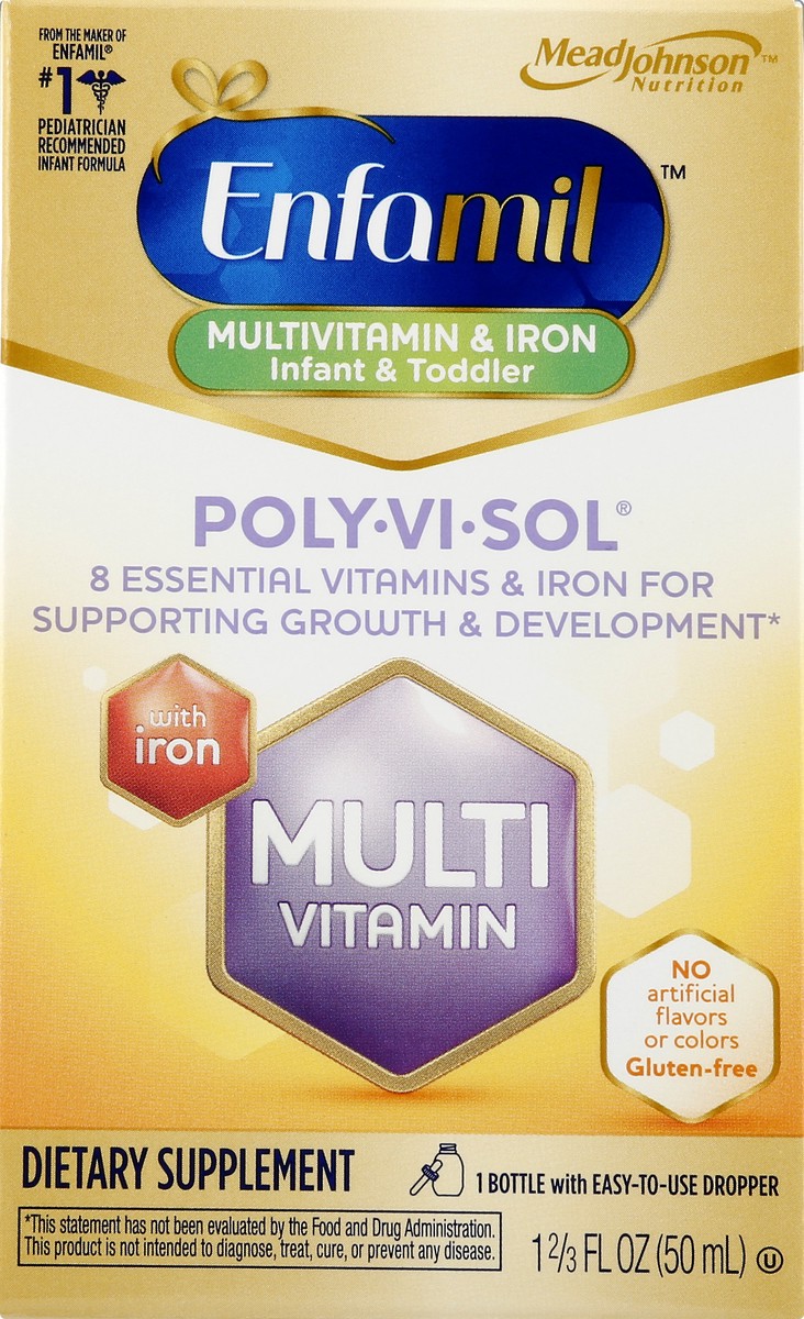 slide 8 of 9, Enfamil Poly-Vi-Sol Multivitamin & Iron Drops, 1.7 Fl Oz, 1.67 oz