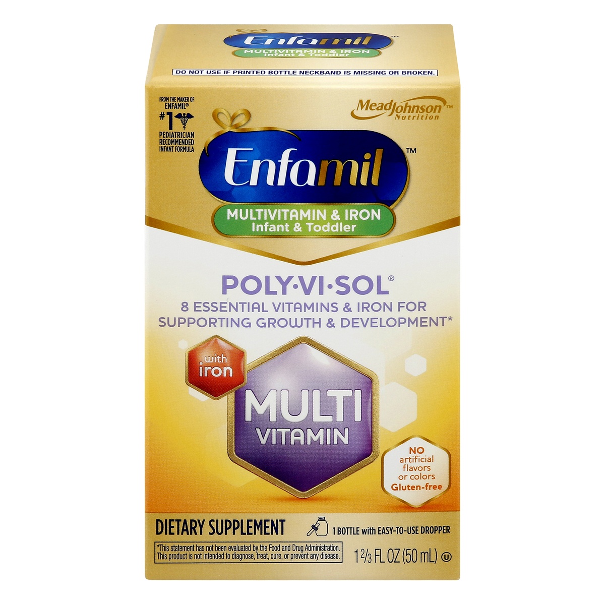 slide 1 of 9, Enfamil Poly-Vi-Sol Multivitamin & Iron Drops, 1.7 Fl Oz, 1.67 oz