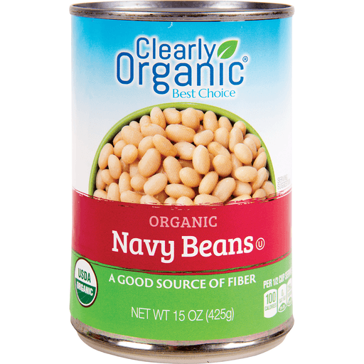 slide 1 of 1, Clearly Organic Navy Beans In A Can, 15 oz