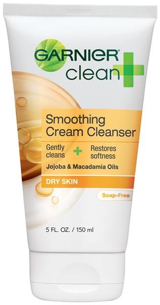 slide 1 of 1, Garnier Clean + Smoothing Cream Cleanser For Dry Skin, 5 fl oz, 5 fl oz
