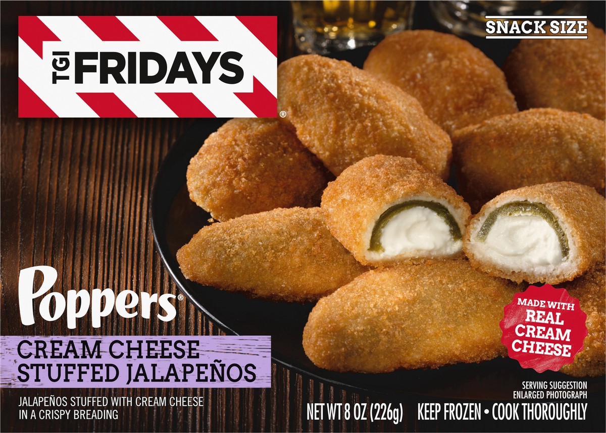 slide 2 of 9, T.G.I. Fridays TGI Fridays Frozen Appetizers Cream Cheese Stuffed Jalapeno Poppers, 8 oz. Box, 8 oz