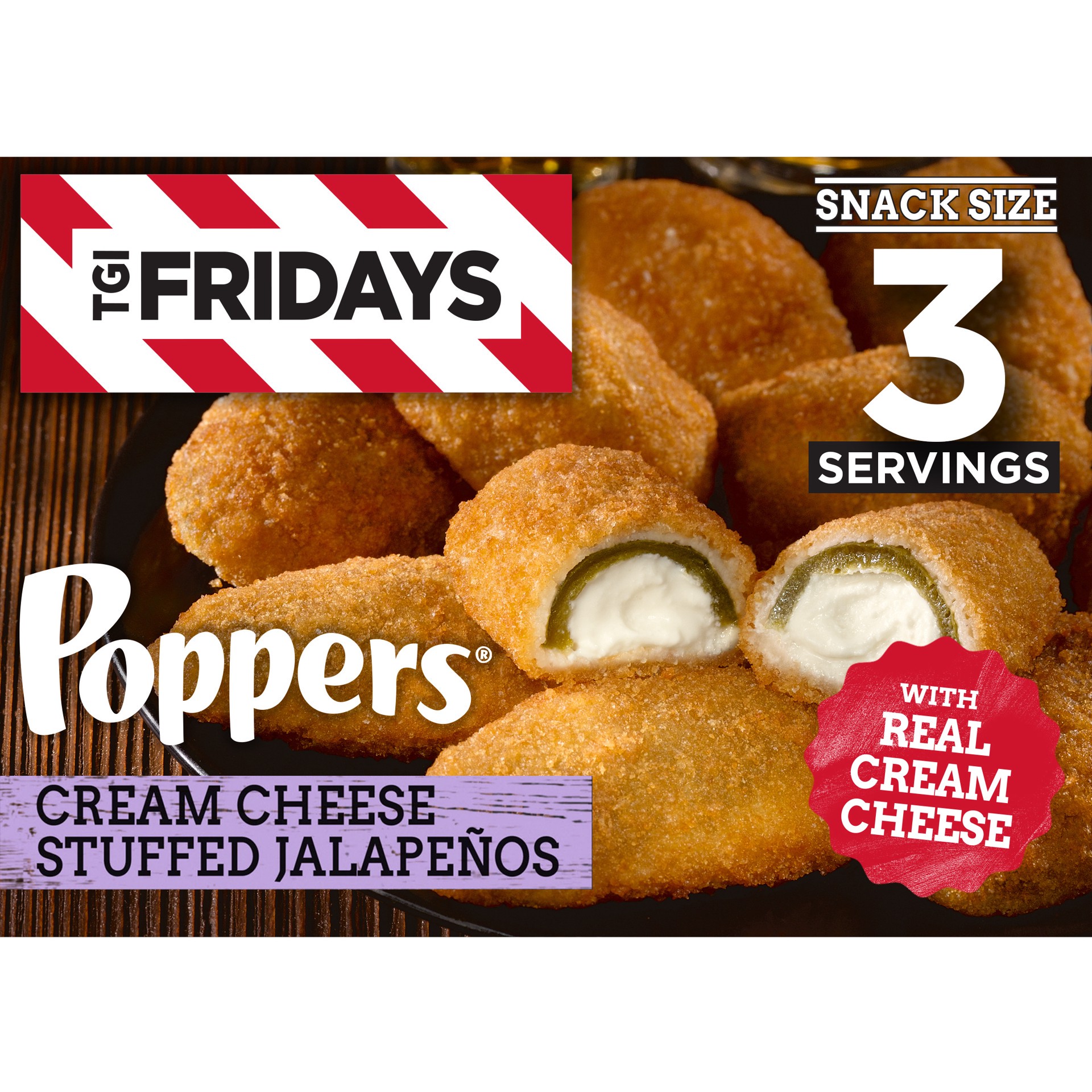 slide 1 of 9, T.G.I. Fridays TGI Fridays Frozen Appetizers Cream Cheese Stuffed Jalapeno Poppers, 8 oz. Box, 8 oz