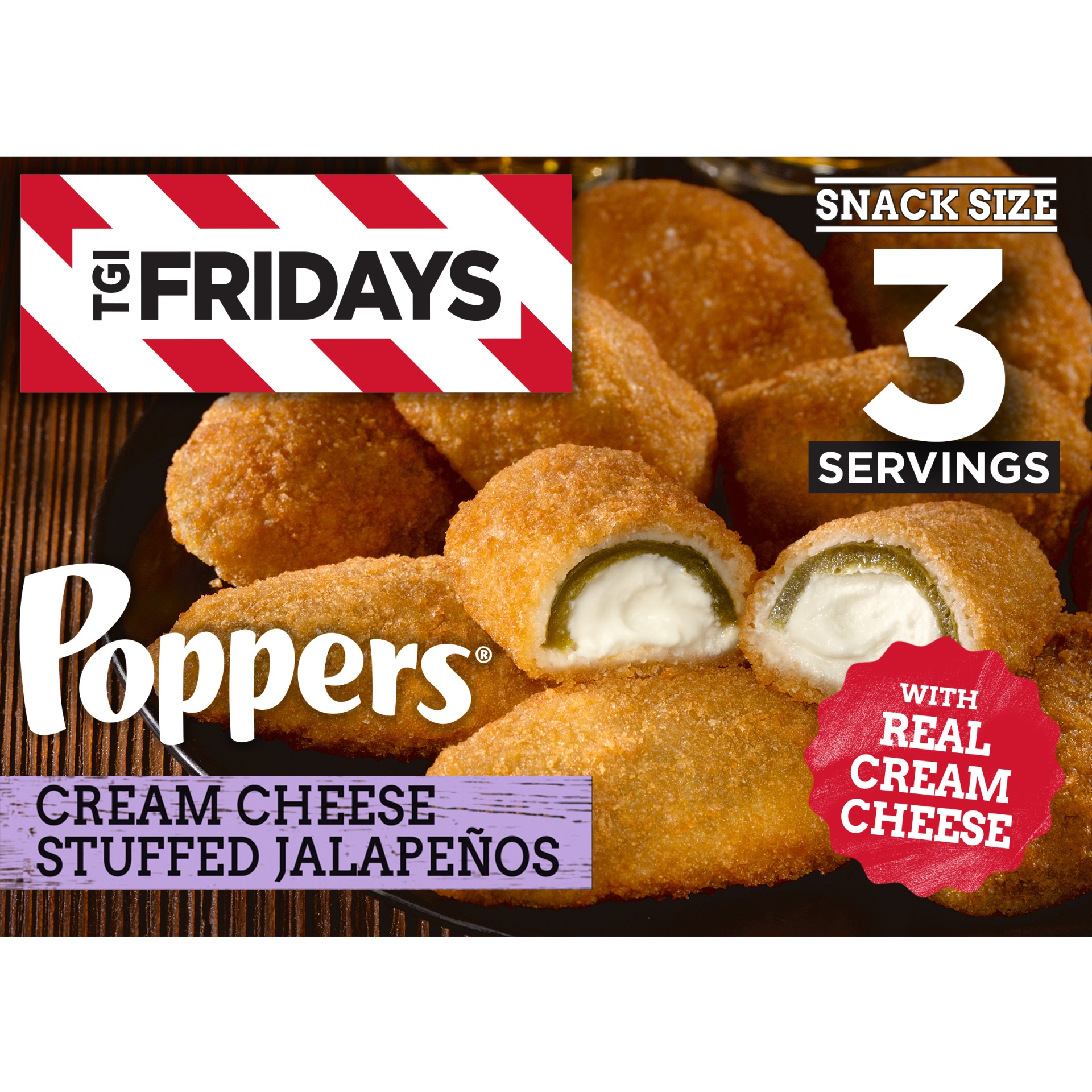 slide 1 of 6, TGI Fridays Frozen Appetizers Cream Cheese Stuffed Jalapeno Poppers, 8 oz