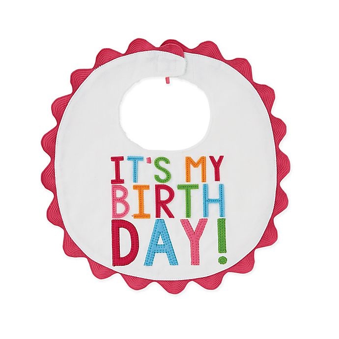 slide 1 of 2, Mud Pie It's My Birthday'' Bib - White'', 1 ct