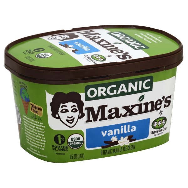 slide 1 of 1, Maxine's Heavenly Organic Vanilla Bean Ice Cream, 48 oz