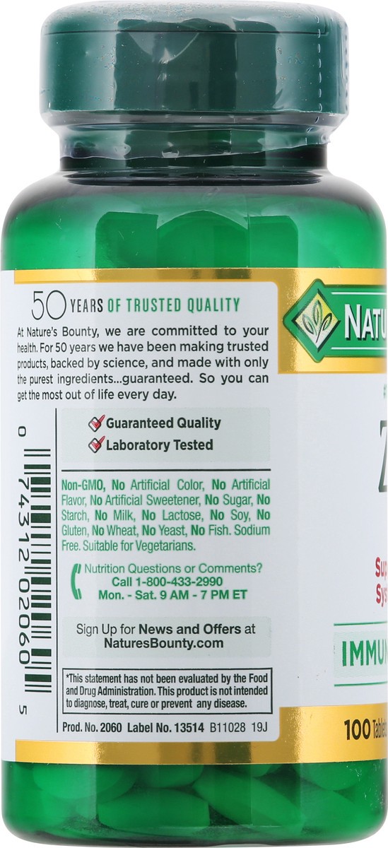 slide 9 of 13, Nature's Bounty 50 Mg Zinc, 100 ct