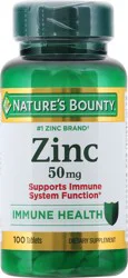 Nature's Bounty Zinc, Immune Health, Immune System Function Support, One a Day Tablets, 50 mg Zinc