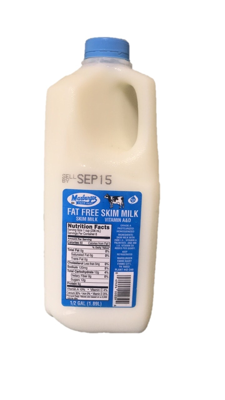 slide 1 of 1, Marburger Farm Skim Milk Half Gallon, 64 oz