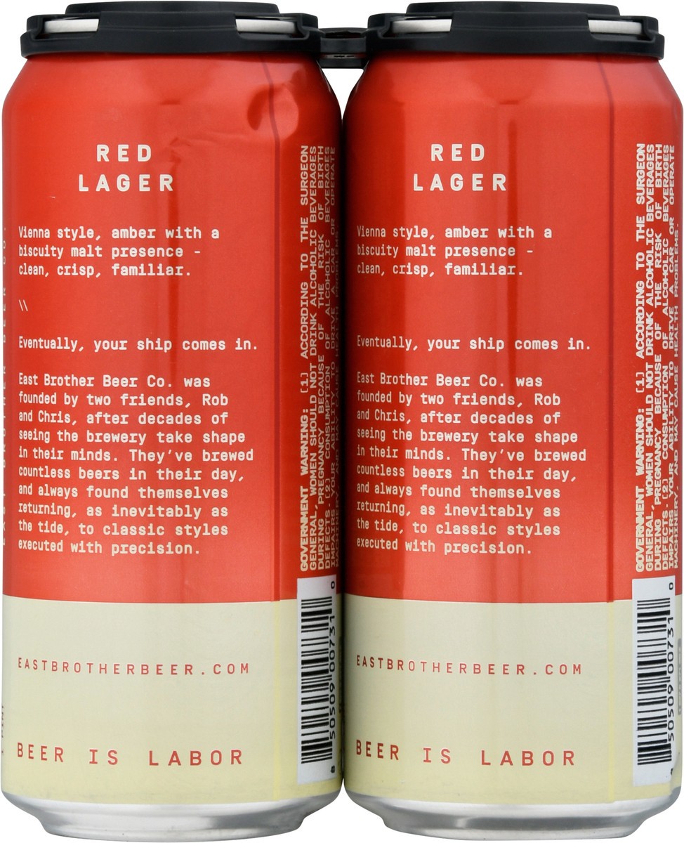 slide 11 of 12, East Brother Red Lager Beer 4 - 1 pt Cans, 4 ct