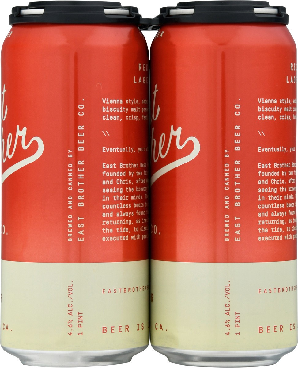 slide 10 of 12, East Brother Red Lager Beer 4 - 1 pt Cans, 4 ct