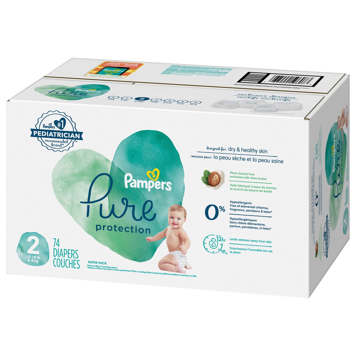 slide 3 of 4, Pure Protection Diapers Size 2 74 Count, 74 ct