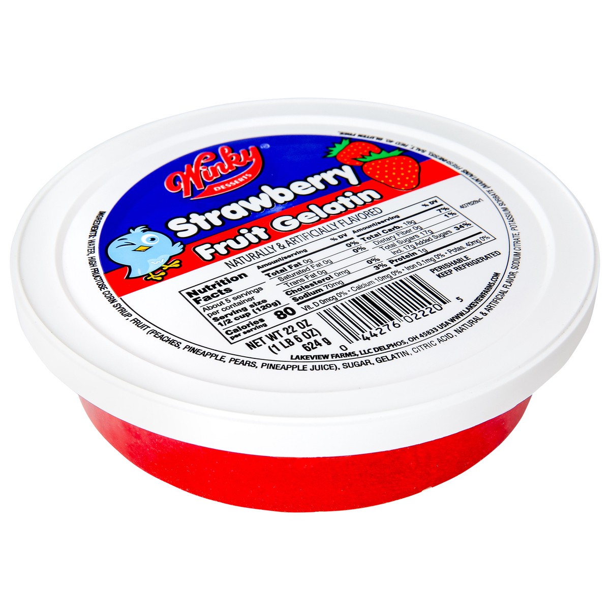 slide 8 of 14, Winky Strawberry Fruit Gelatin 22oz, 22 oz