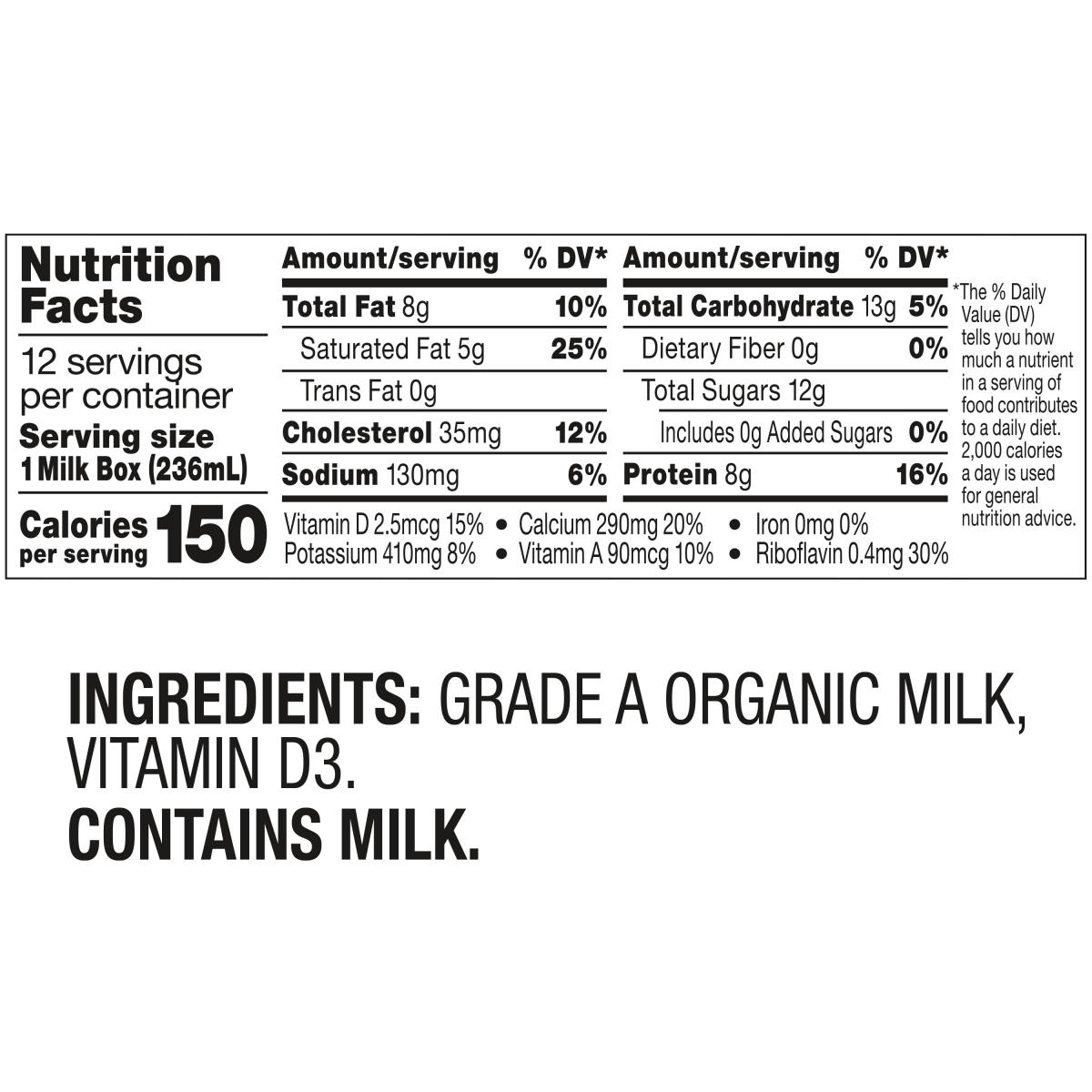 slide 5 of 8, Horizon Organic Shelf-Stable Whole Milk Boxes, 8 fl oz, 12 Pack, 12 ct