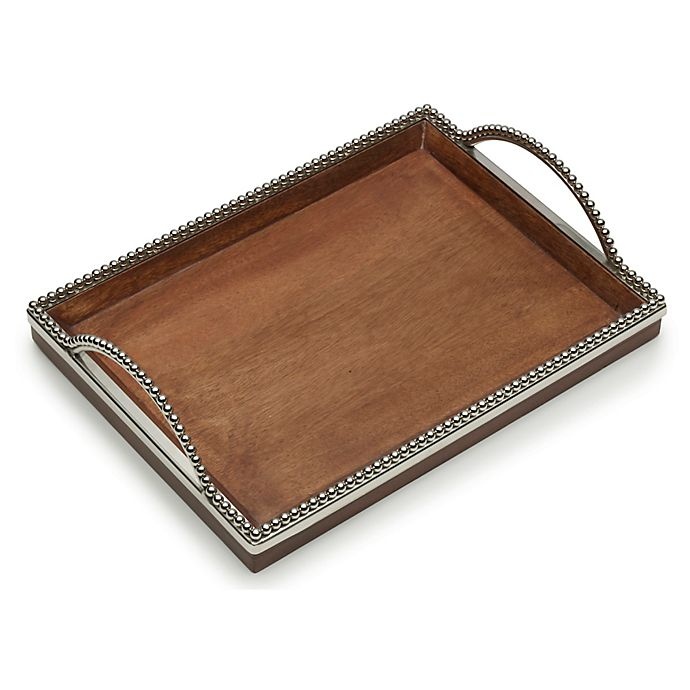 slide 1 of 1, Mikasa Loria Beaded Rectangular Tray, 1 ct