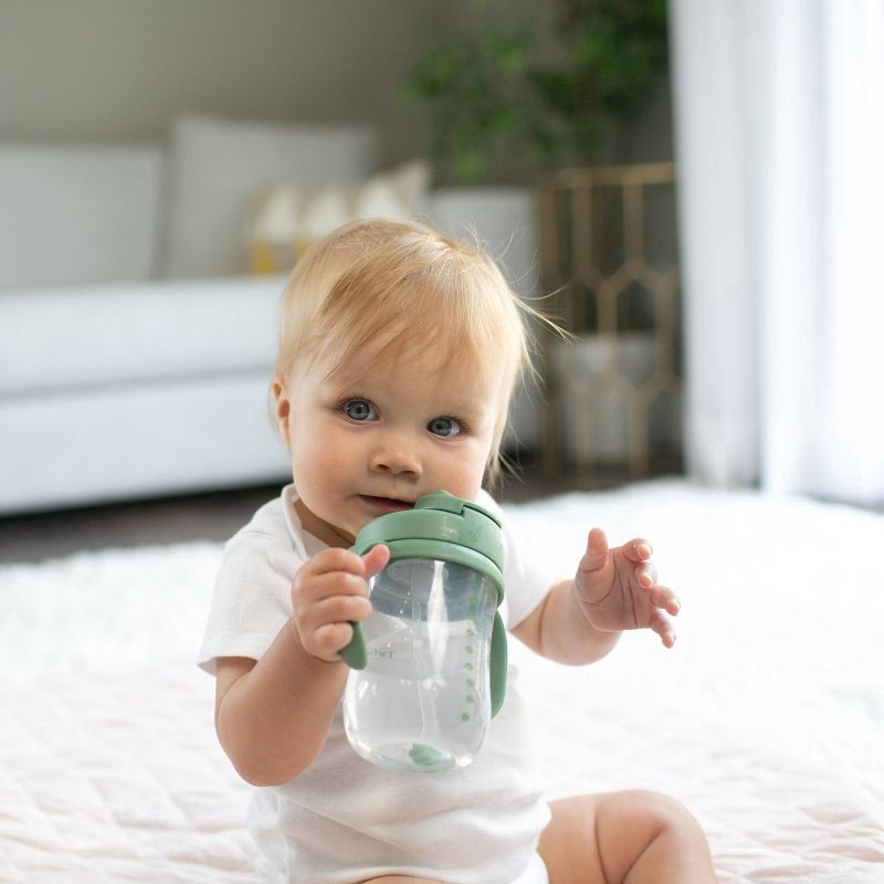 slide 4 of 10, Dr. Brown's 8 fl oz Baby First Straw Cup - Sage, 8 fl oz