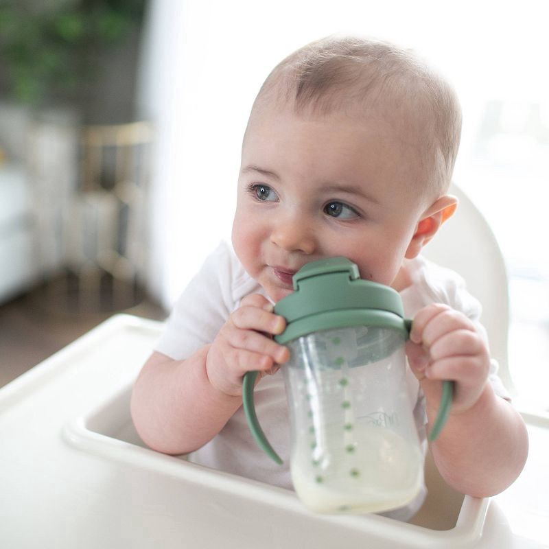 slide 8 of 10, Dr. Brown's 8 fl oz Baby First Straw Cup - Sage, 8 fl oz