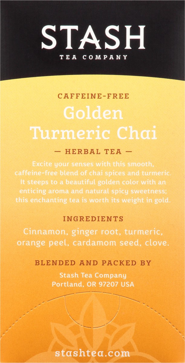 slide 4 of 13, Stash Bags Caffeine-Free Golden Turmeric Chai Herbal Tea 18 ea, 18 ct