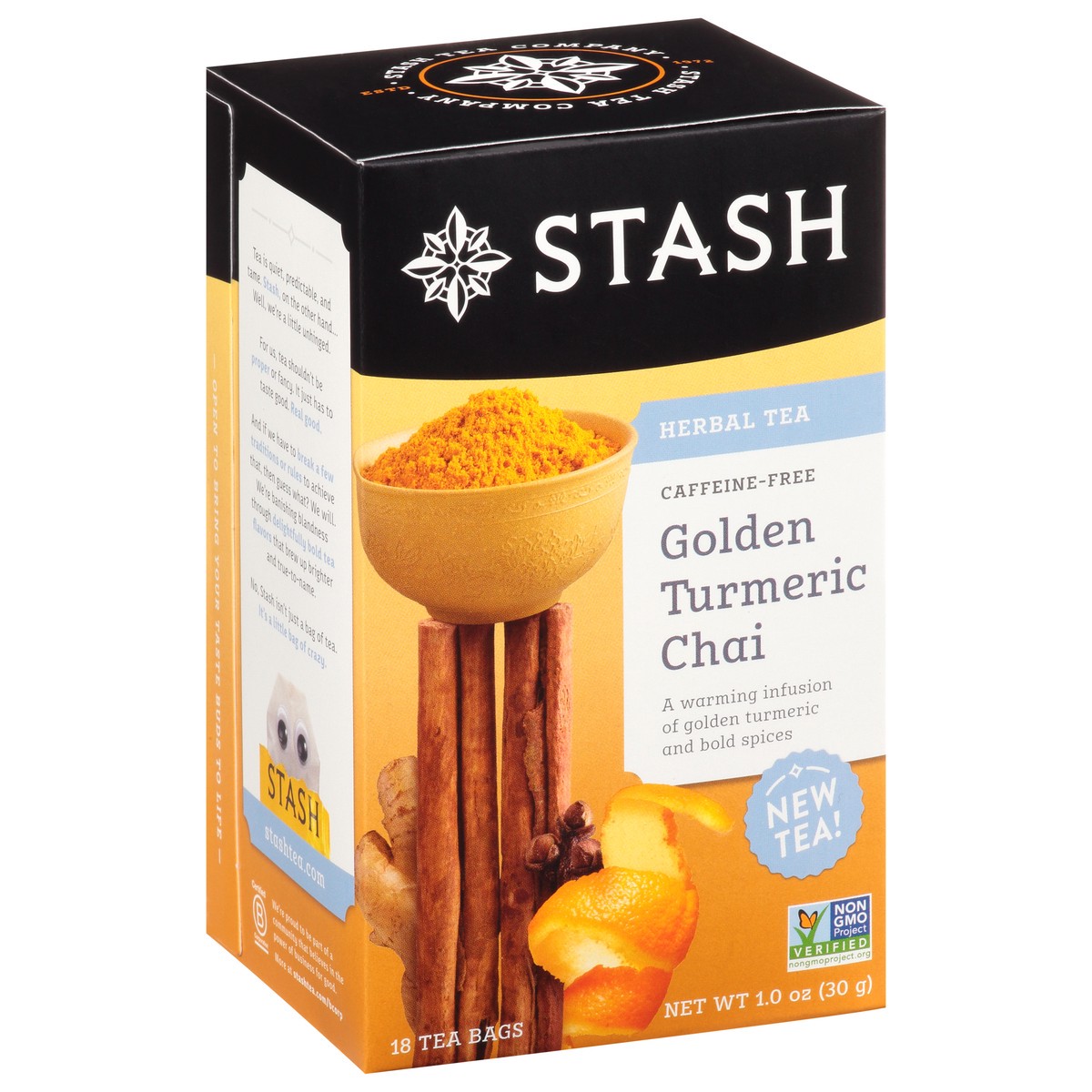 slide 5 of 13, Stash Bags Caffeine-Free Golden Turmeric Chai Herbal Tea 18 ea, 18 ct