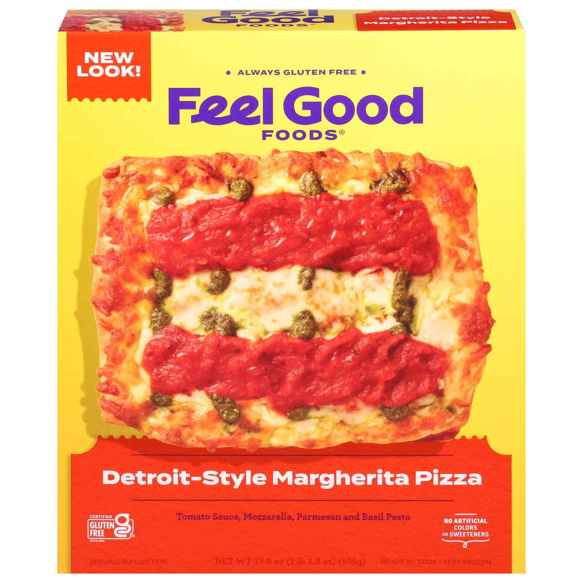 slide 1 of 14, Feel Good Foods Detroit-Style Margherita Pizza 17.8 oz, 17.8 oz