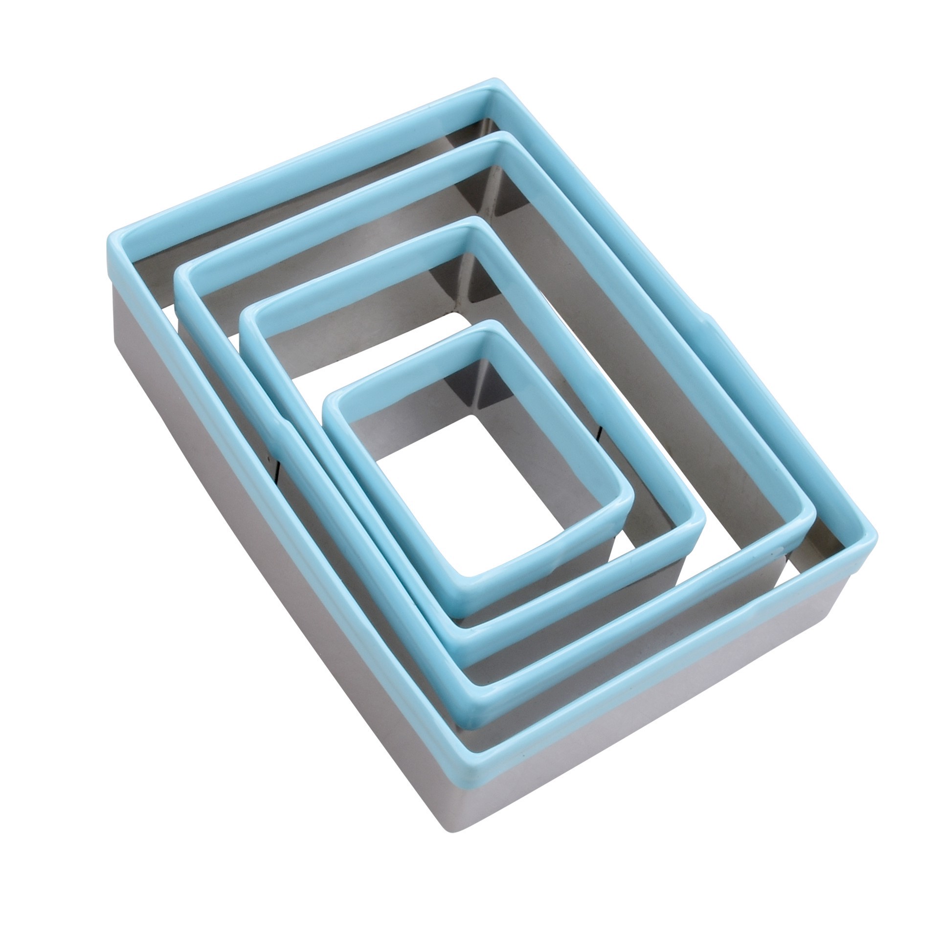 slide 3 of 4, Rectangle Stainless Steel Nested Cookie Cutter Set By Celebrate It, 3 in to 4 in