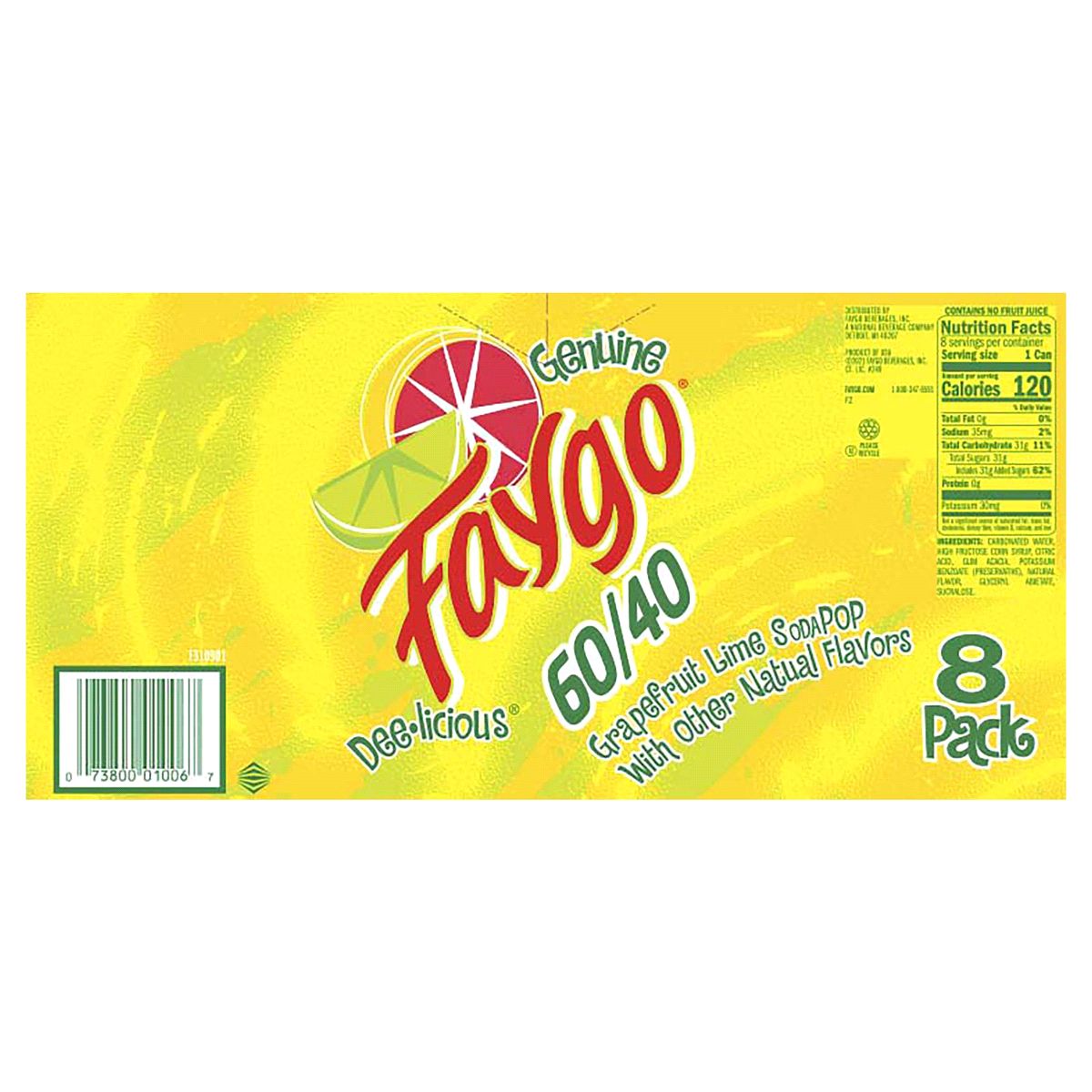 slide 2 of 13, Faygo 60/40 8Pk/12Oz Cans, 8 ct; 12 oz