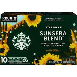Starbucks Blonde Roast Ground Sunsera Blend Coffee 10 ea