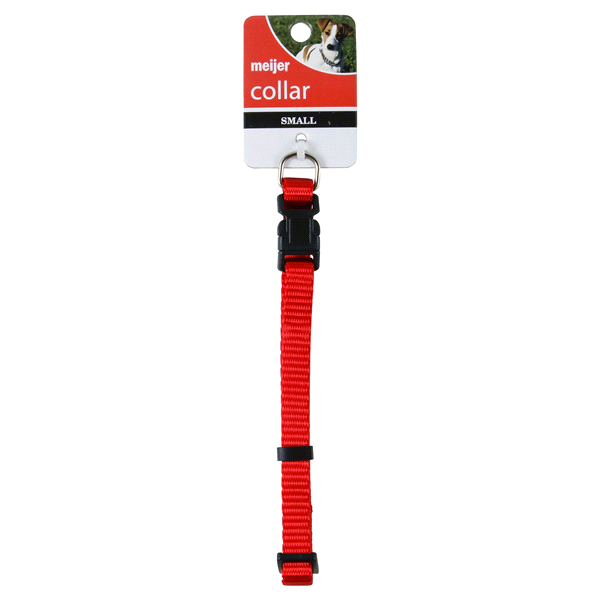 slide 1 of 2, Meijer Adjustable Dog Collar, Red, Small, SM