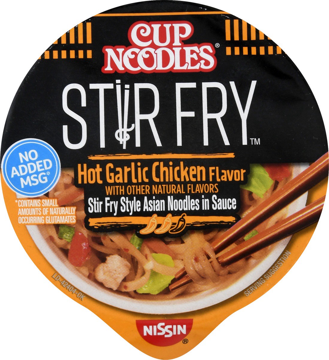 slide 9 of 9, Nissin Cup Noodles Stir Fry Hot Garlic Chicken Flavor Asian Noodles in Sauce 2.93 oz, 2.93 oz