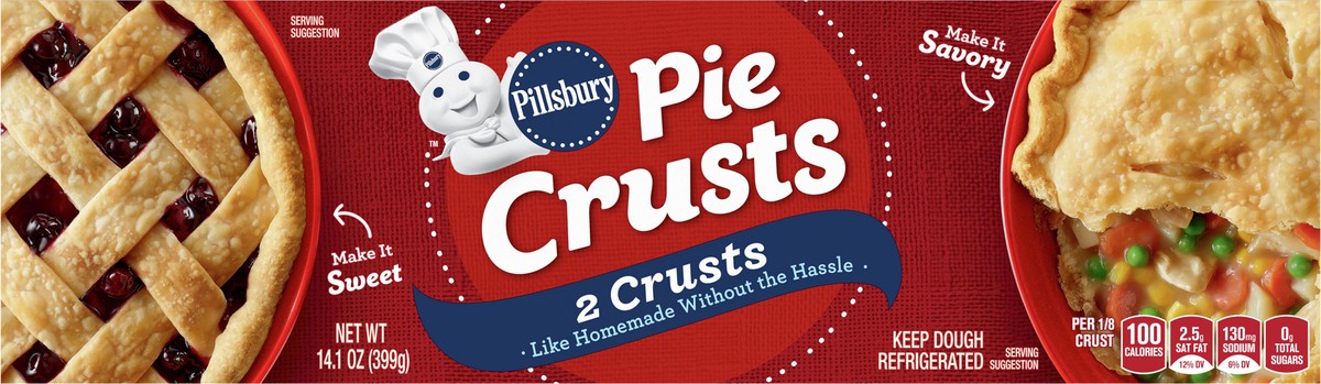 slide 5 of 8, Pillsbury Premade Refrigerated Pie Crust, Two Pie Crusts, 14.1 oz, 2 ct